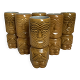 Six moai vases
