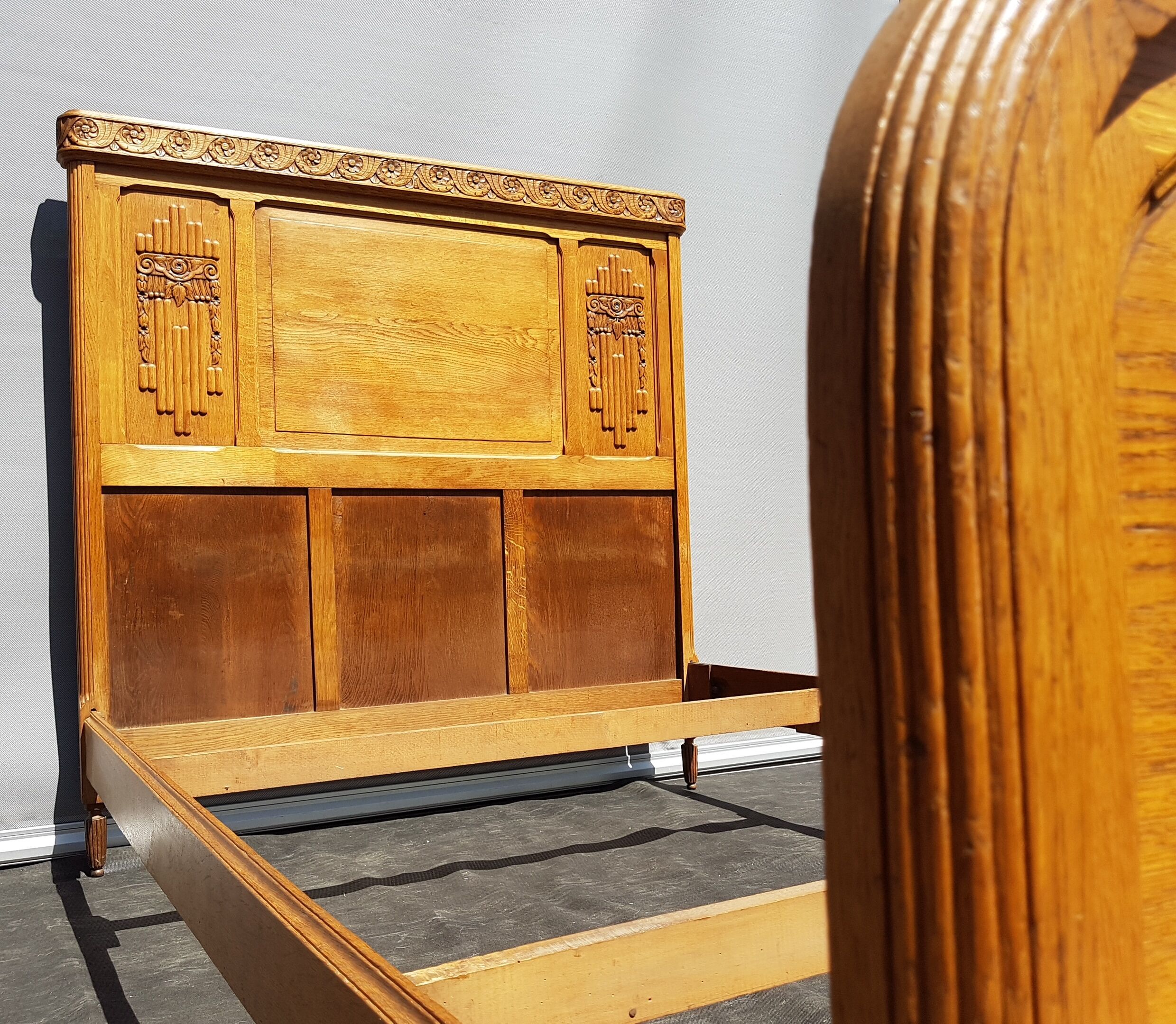 Bed 140cm Art Deco oak