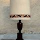 Table lamp base in turned solid wood (mahogany) - mid 20th century.
