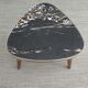 Wooden tripod plant holder and Formica imitating marble, 60s