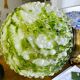 Giant green splatter bubble glass hanging lamp by Marinha Grande