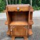 Art Deco bedside table in solid oak and marble from the 1940s.