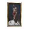 Portrait in foot signed Fourcade 80 X 50
