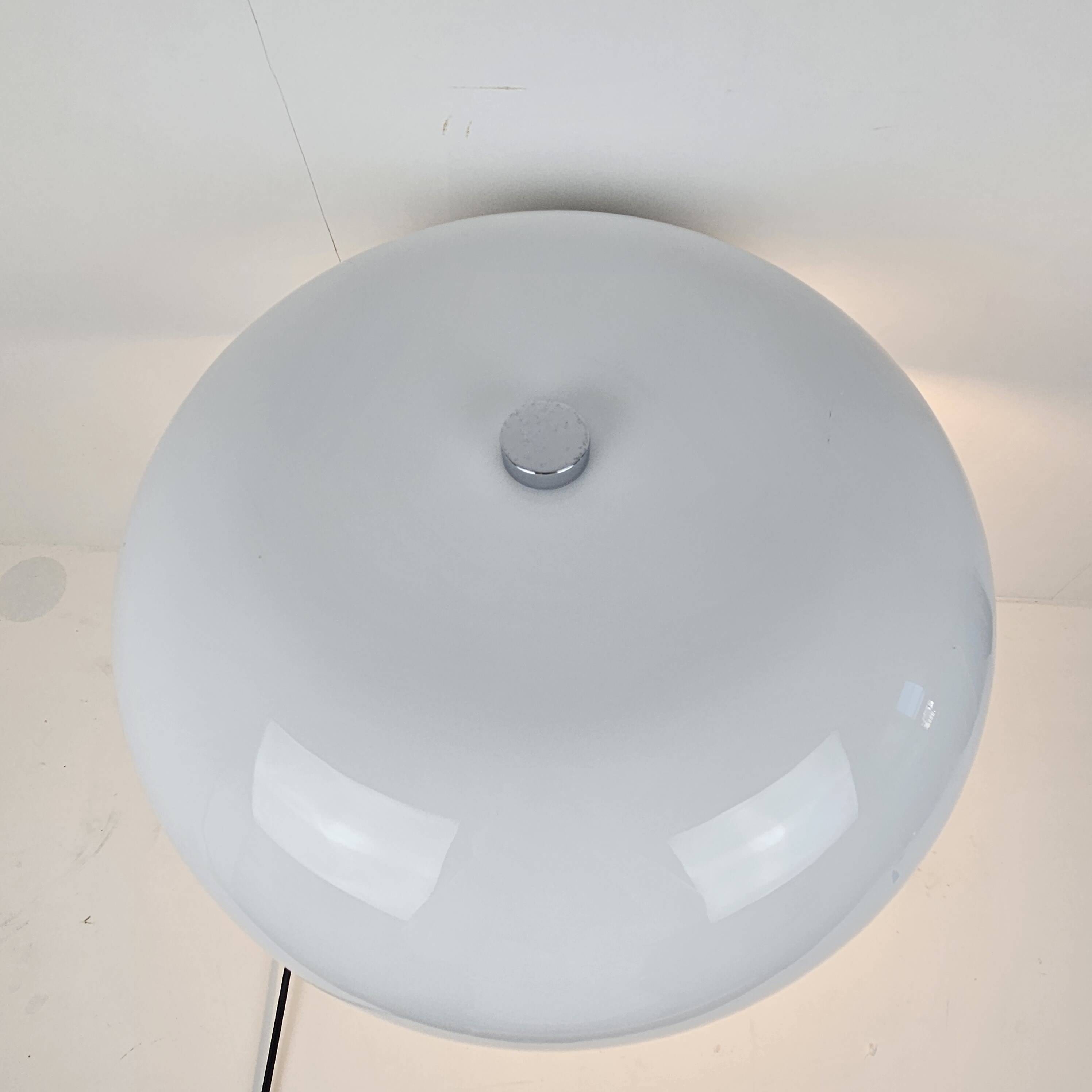Lampe à poser champignon en métal chromé, Italie 1970