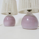 Pair of bedside lamps, rope blinds