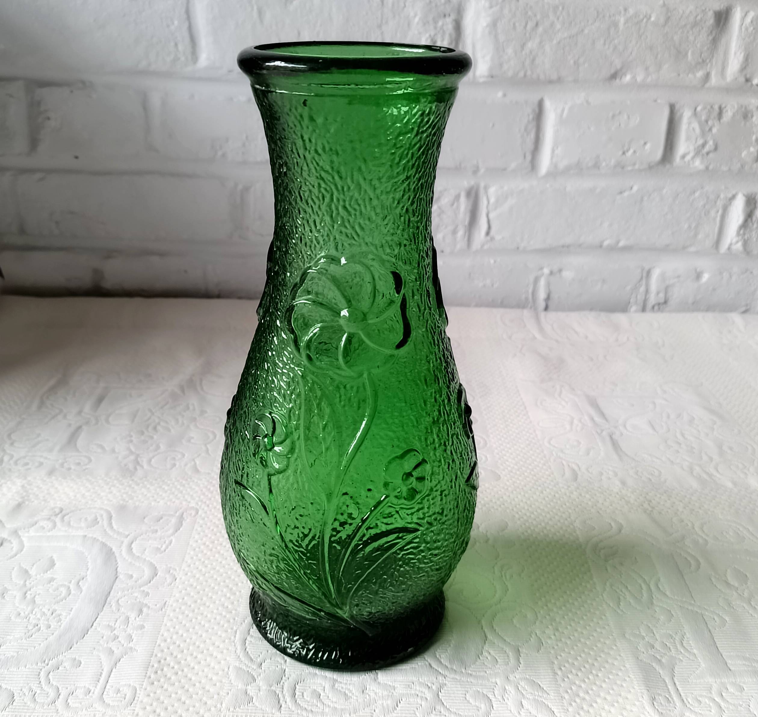 Large green glass vase circa 1950/1960, constantin italy