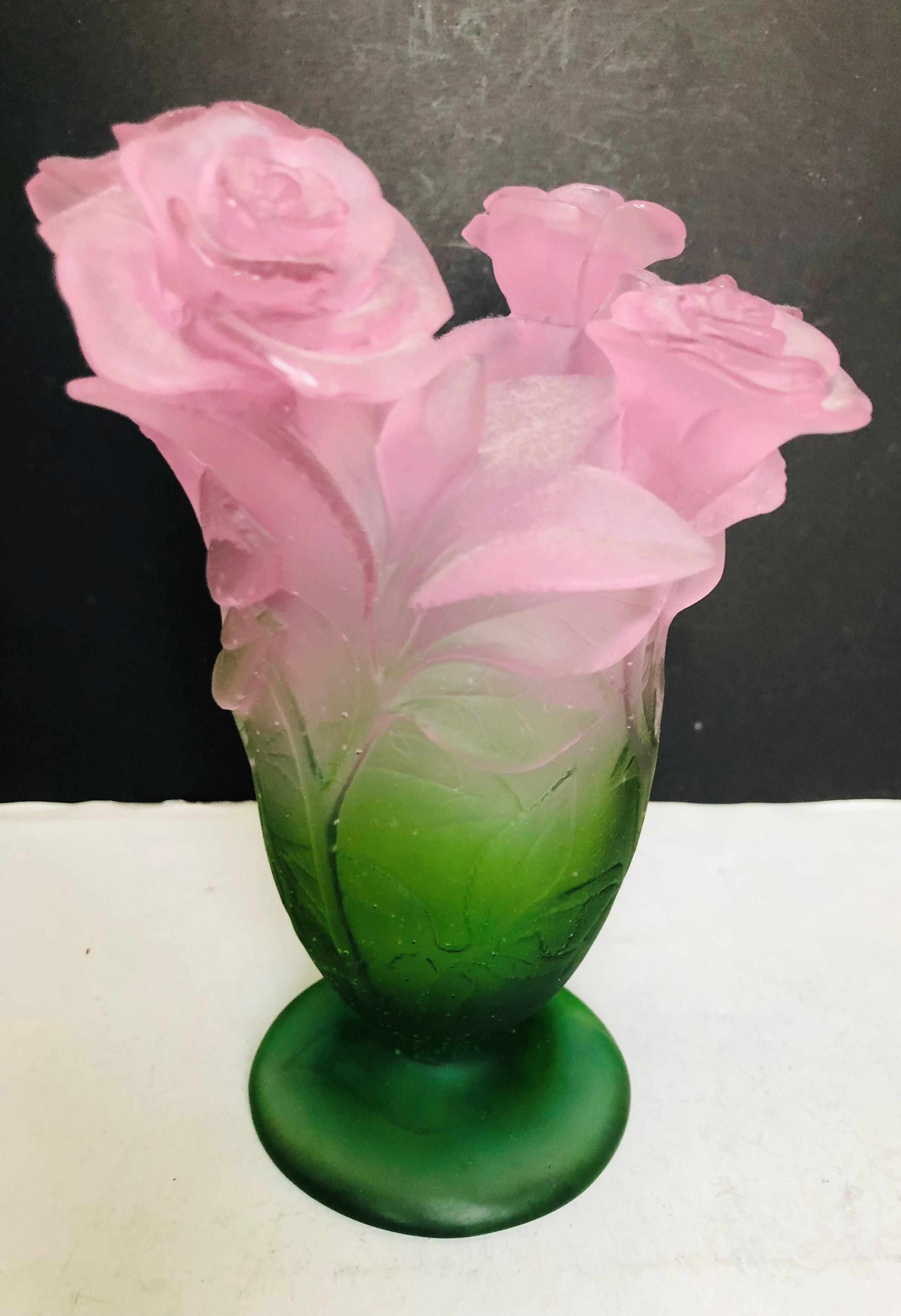 Vase Daum en pate de verre
