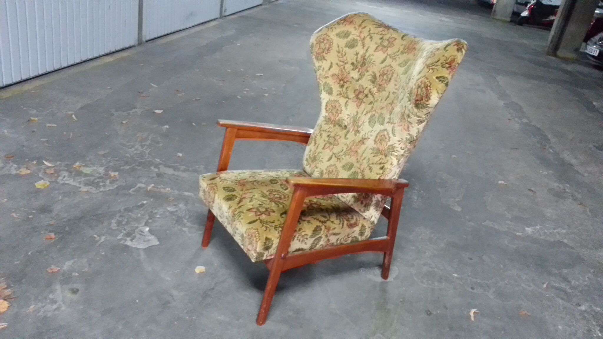 Chair wing chair flower Scandinavian styl Ib Kofod-Larsen for Carlo Gahrn