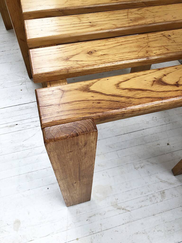 Duo of les arcs mountain pine chairs