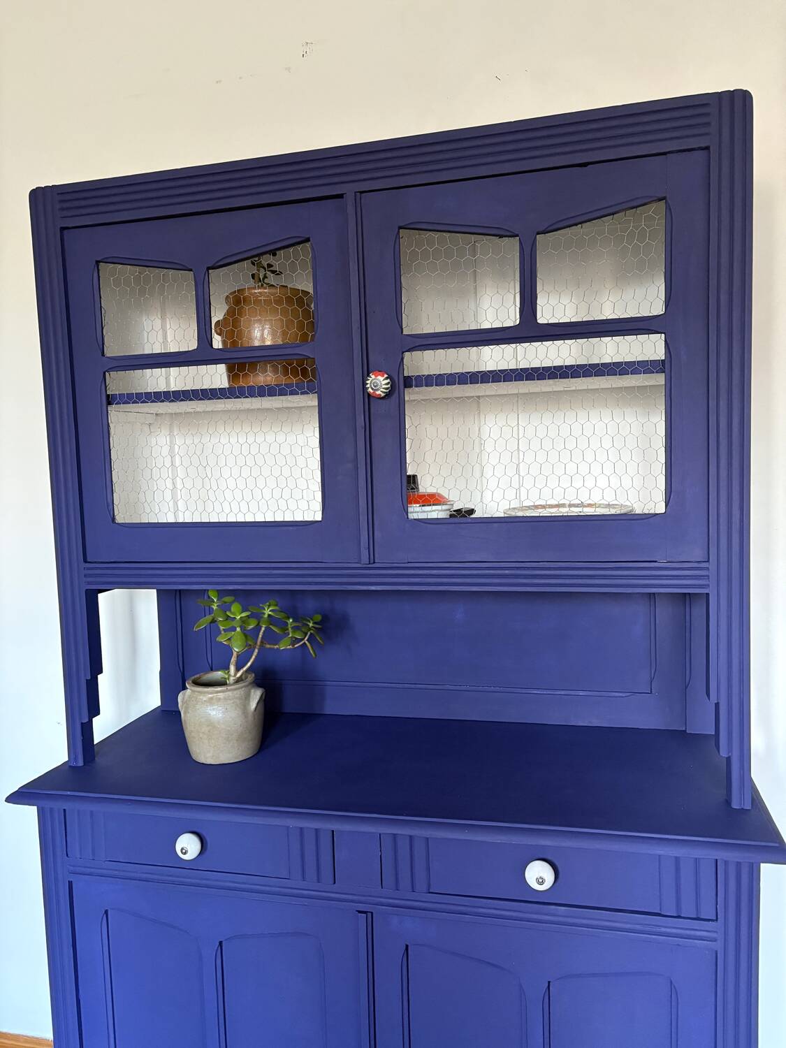 Parisian blue oriental buffet cabinet