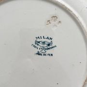 Round, hollow ironstone dish "Milan" Creil and Montereau