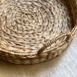 Round top in vintage braided rattan