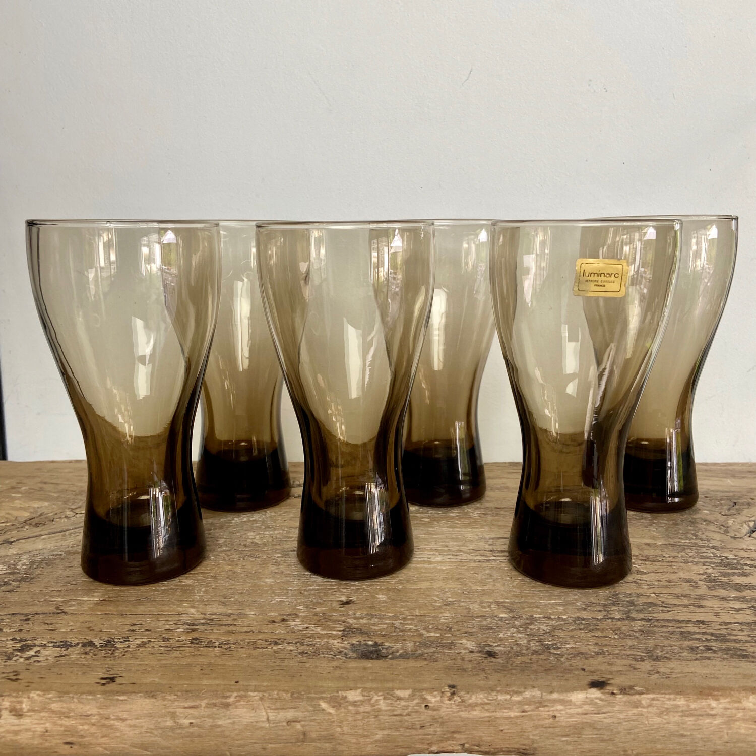 6 LUMINARC smoked glasses