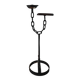 Meuble d'appoint, cendrier brutaliste en fer forgé et bois