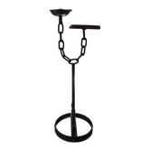Meuble d'appoint, cendrier brutaliste en fer forgé et bois