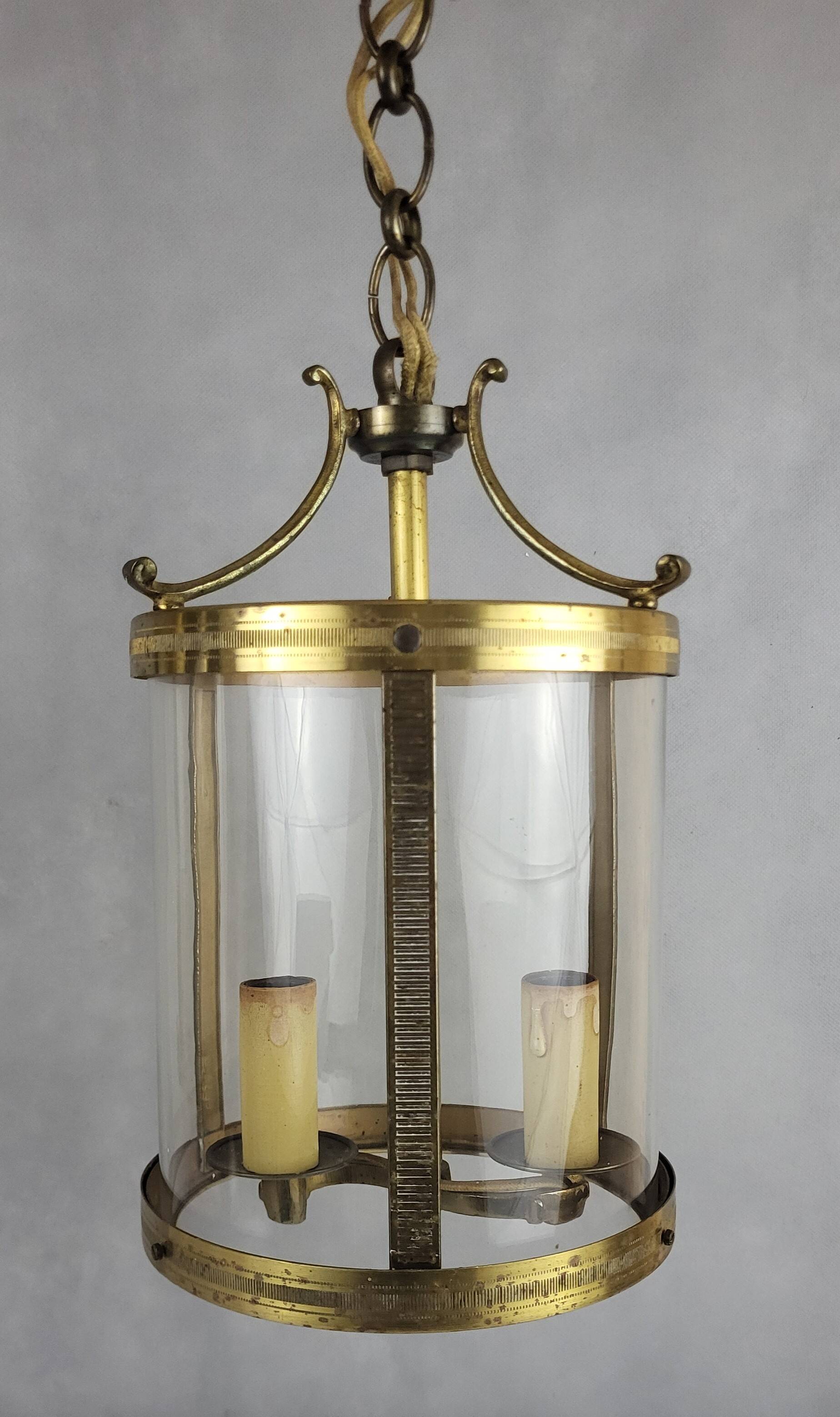 Pair of 1950s brass lanterns