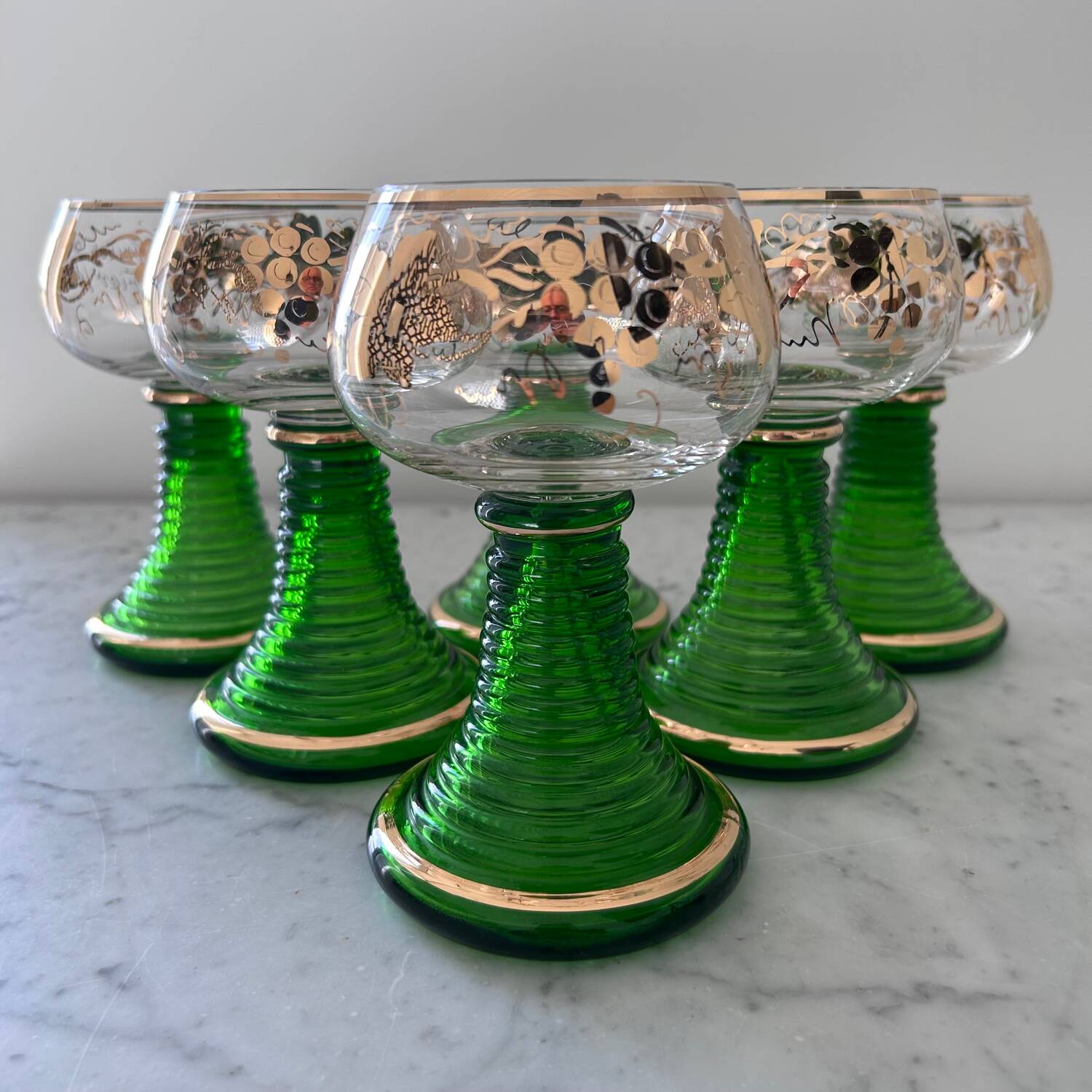 Service de 6 verres alsaciens