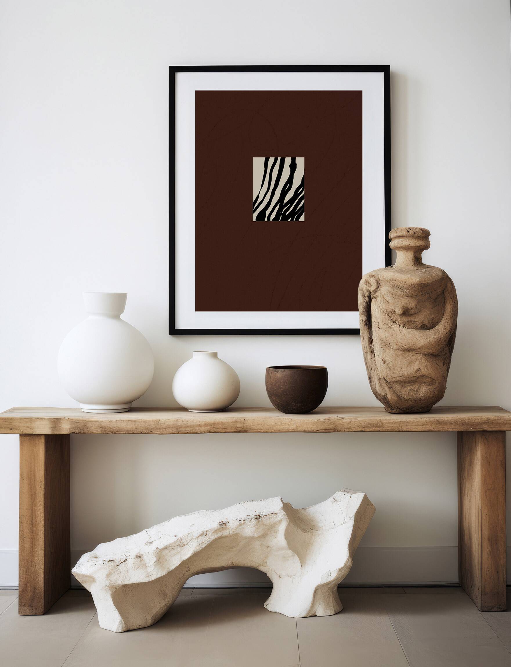 Abstract modern brown giclee print, 50x70cm
