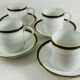 4 Cups and Saucers for Coffee Haviland Model Ambassade (blue rim)
