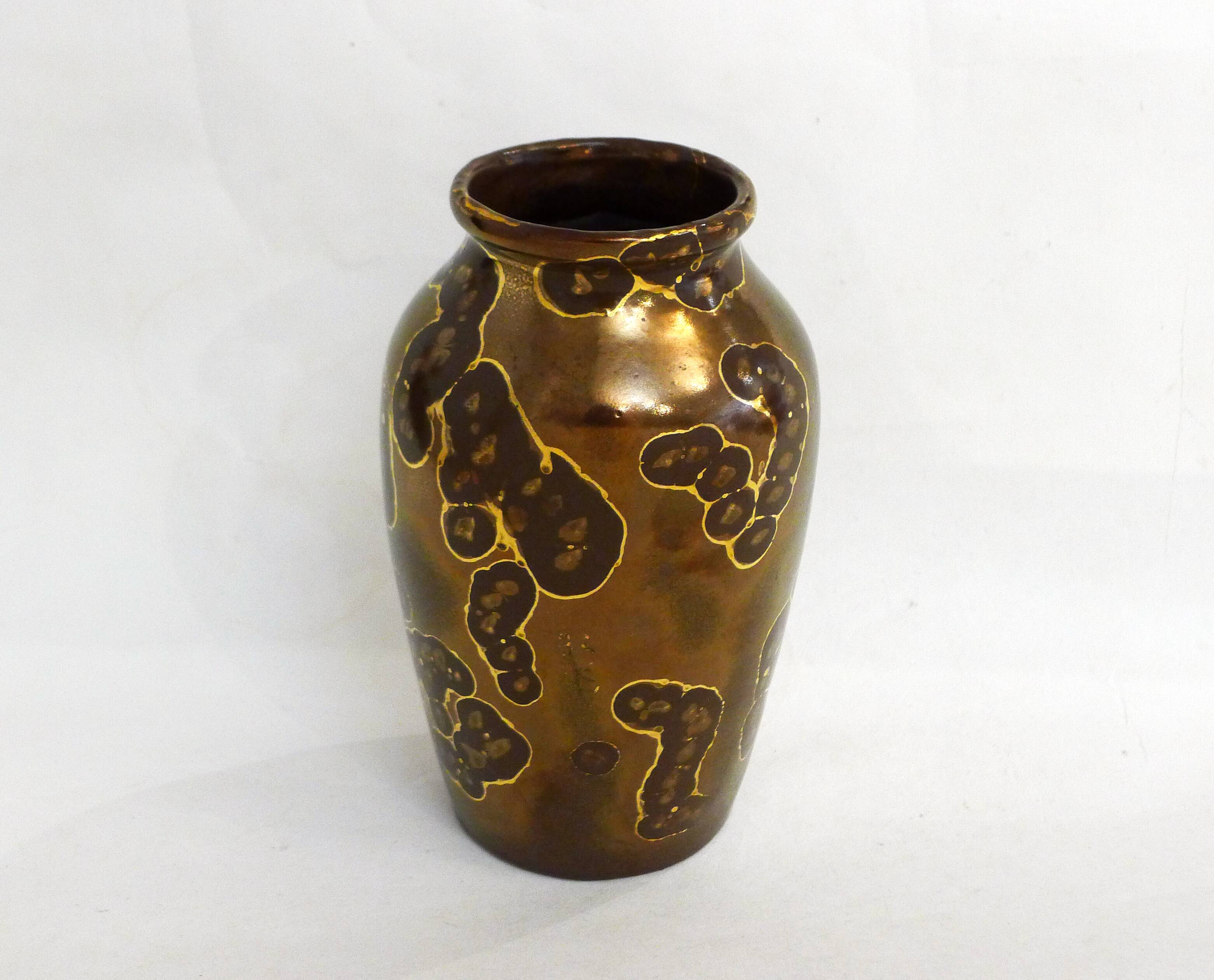 L. Brisdoux gilded copper vase