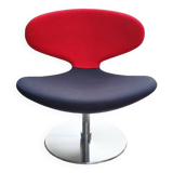 Red and anthracite rotating fireside chair