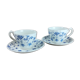 2 cups & saucers faience english