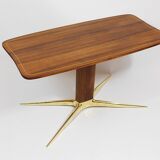 Oswald Haerdtl x Hagenauer Vienna coffee table in brass and walnut, Austria, 1950s