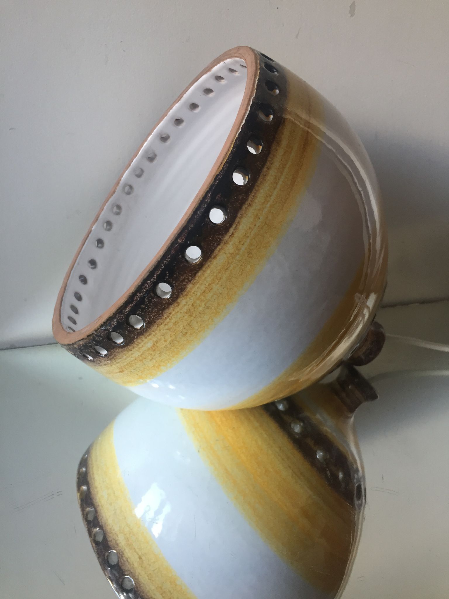 Danish 1960s Glazed Stoneware Pendant Lamp