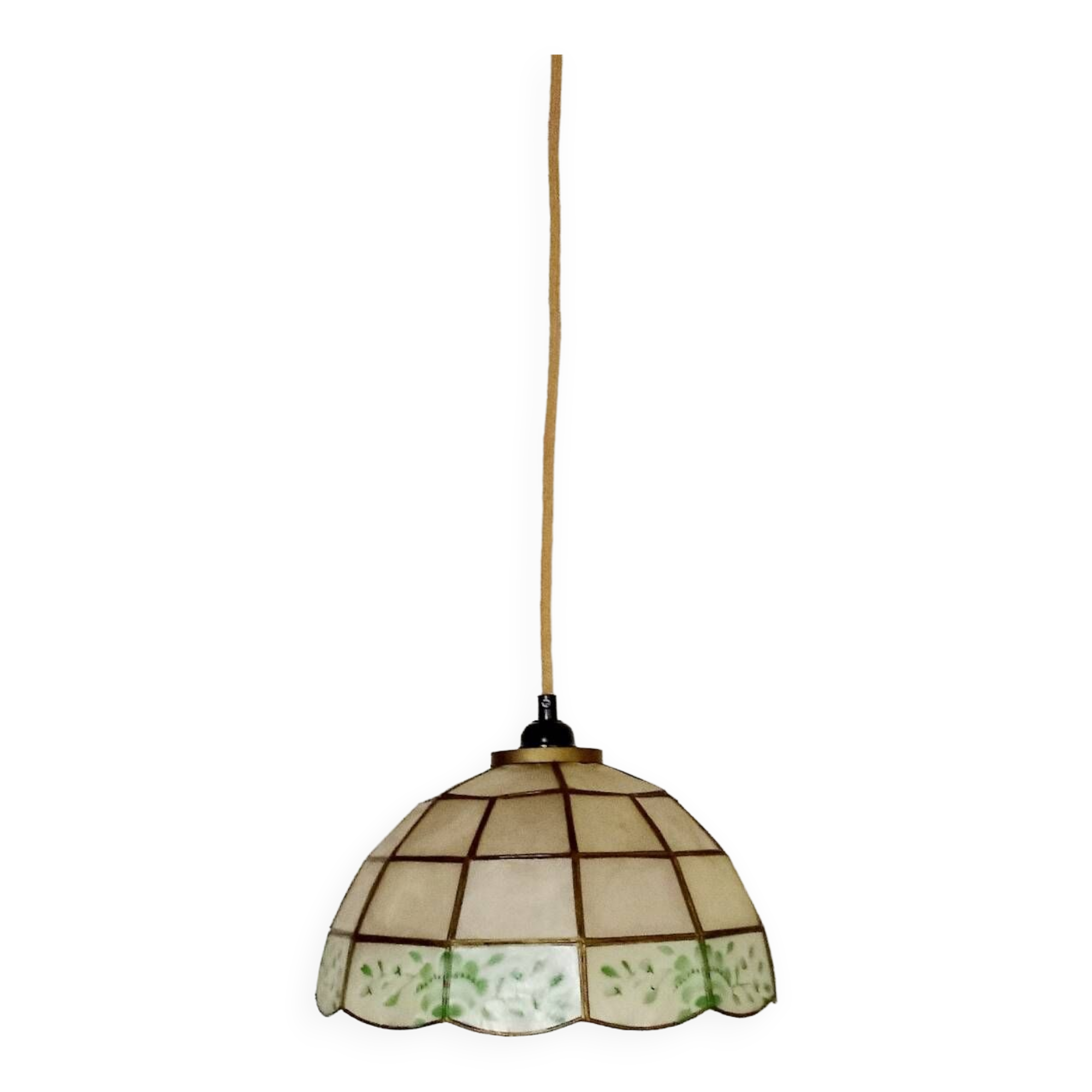 Mother-of-pearl and brass pendant