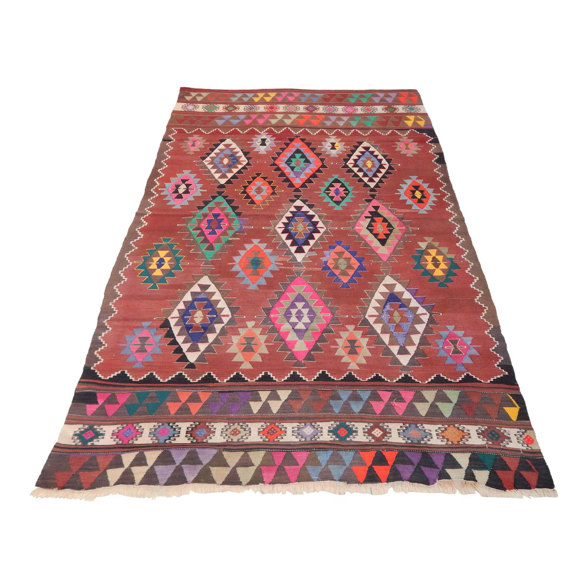 Vintage Turkish kilim handwoven 152x232 cm