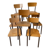 Lot 8 chaises d'école