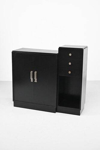 Cabinet Art Déco avec poignées en nickel plaqué
