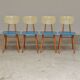 Lot de 4 chaises bois TON Bystrice Thonet bleu