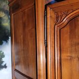 Large Louis XV period wardrobe in solid walnut