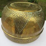 Art deco brass pot cover