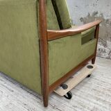 Scandinavian teak bench bed 140
