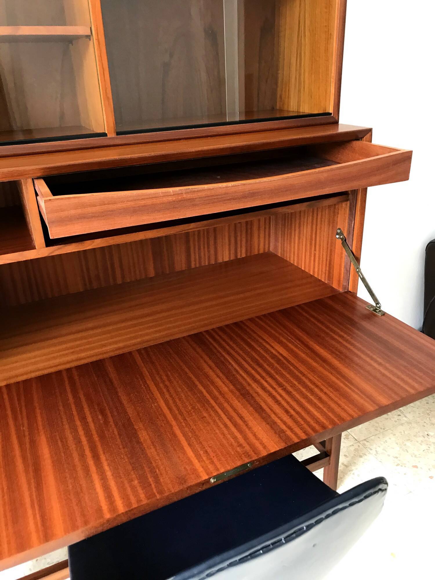 Scandinavian library secretary in vintage teak from the 60s