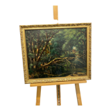 Tree landscape in the forest, oil on canvas
