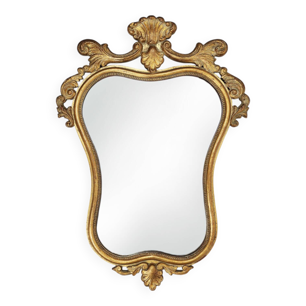 Miroir baroque belge du XXe siècle en bois doré