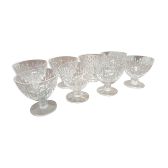 8 glasses Baccarat drops of water