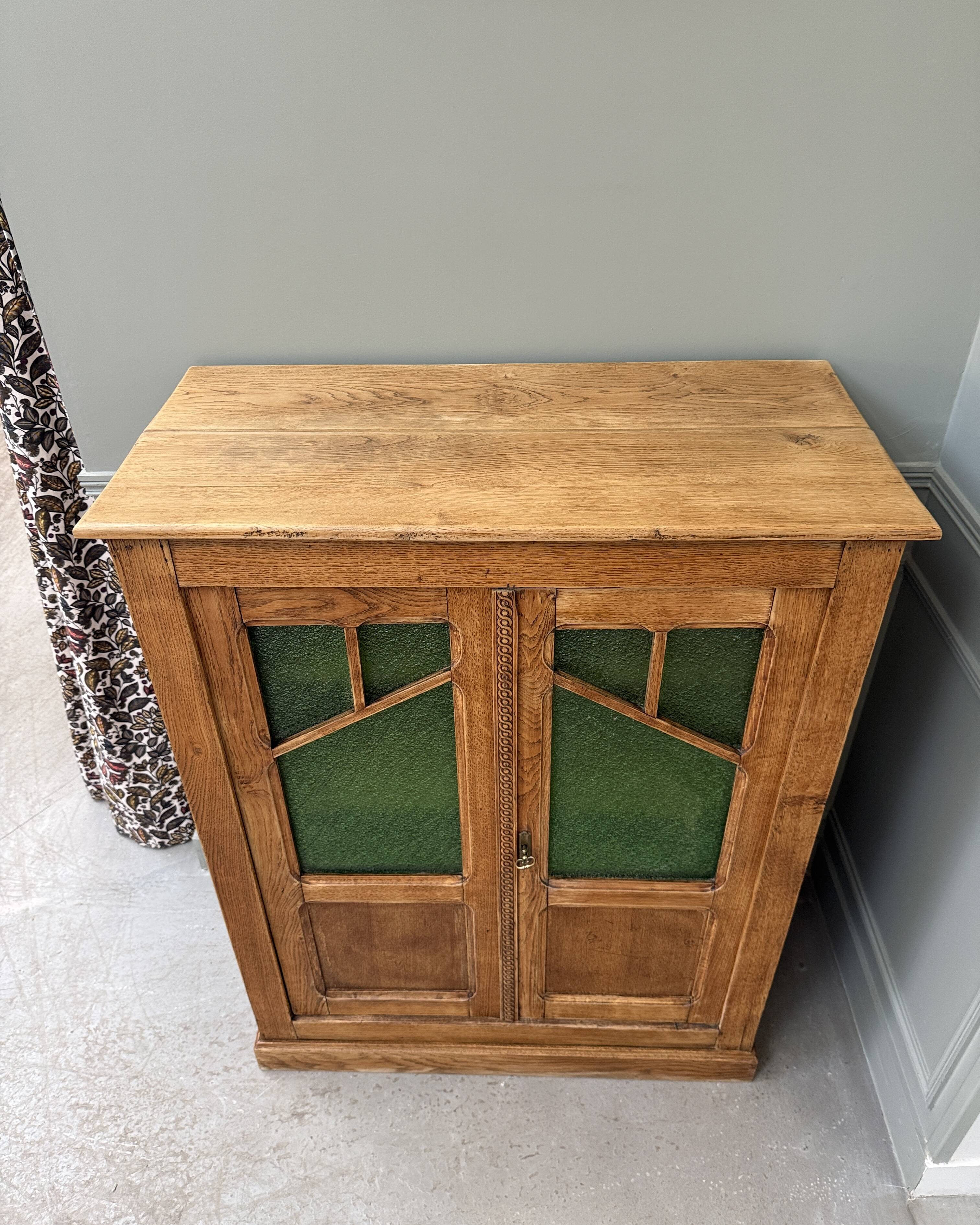 Art Deco glass-fronted oak sideboard (renovated)