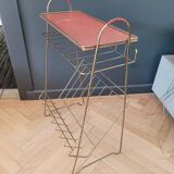 Vintage brass wire side table-magazine rack