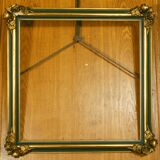 Frame decorated with nineteenth century roses, English green & gold leaf.