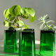 Lot de 4 verres verts translucides style vereco