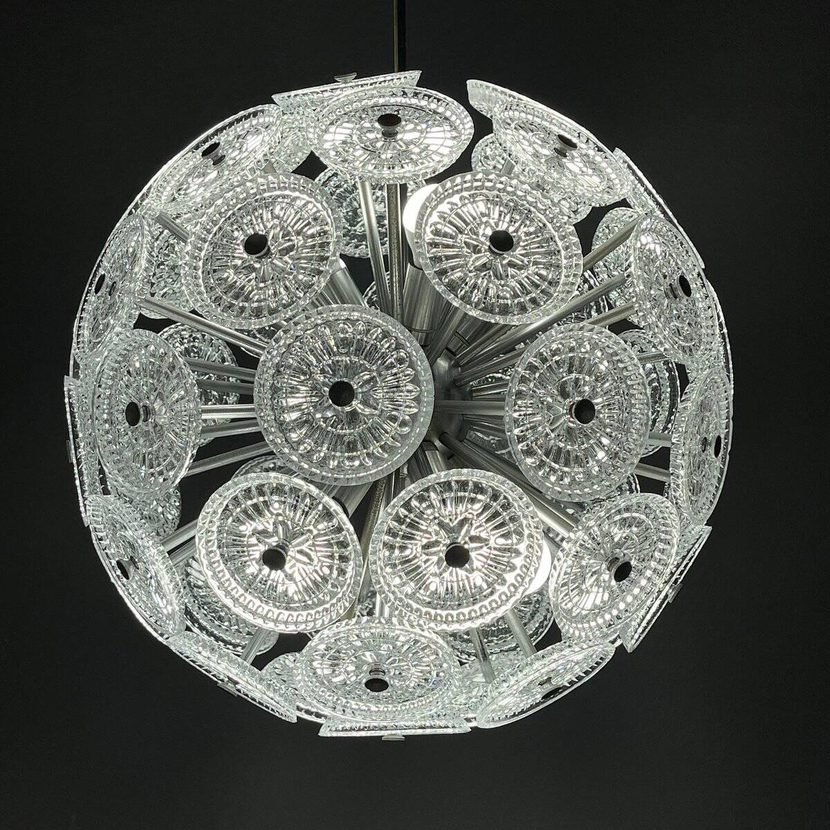 Vintage crystal dandelion lustre, Italy, 1960s