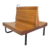 Banc de train en teck double face, années 1930