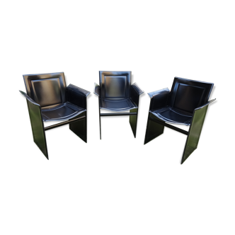 Lot de 3 fauteuils Korium par Tito Agnoli pour Matteo Grassi