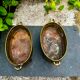 2 Art Nouveau brass planters