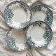 4 ironstone soup plates "Narcissus" Saint Amand A. Lebacqz & M. Bouchart