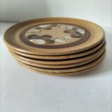 6 dessert plates in stoneware Atelier d’Art Lorraine Sarreguemines